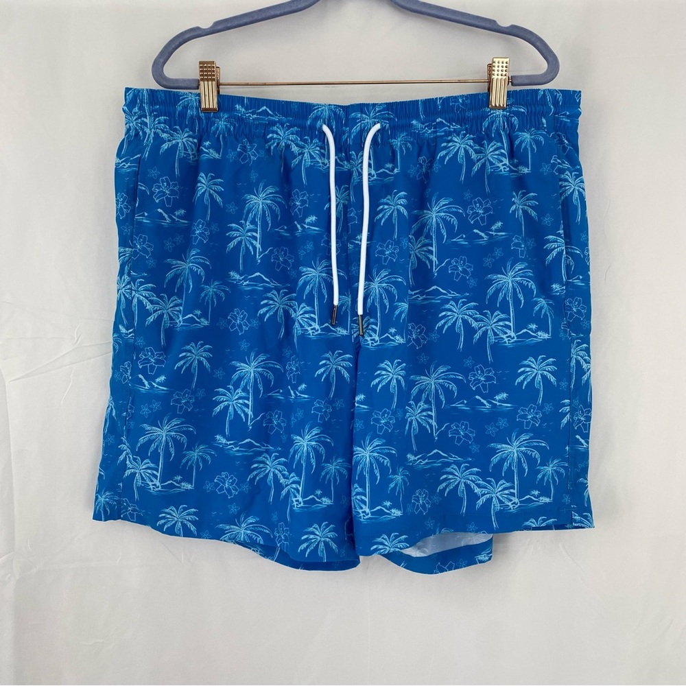 SURFCUZ Blue Tropical Palm Tree Swim Trunks XXL - Item 0136